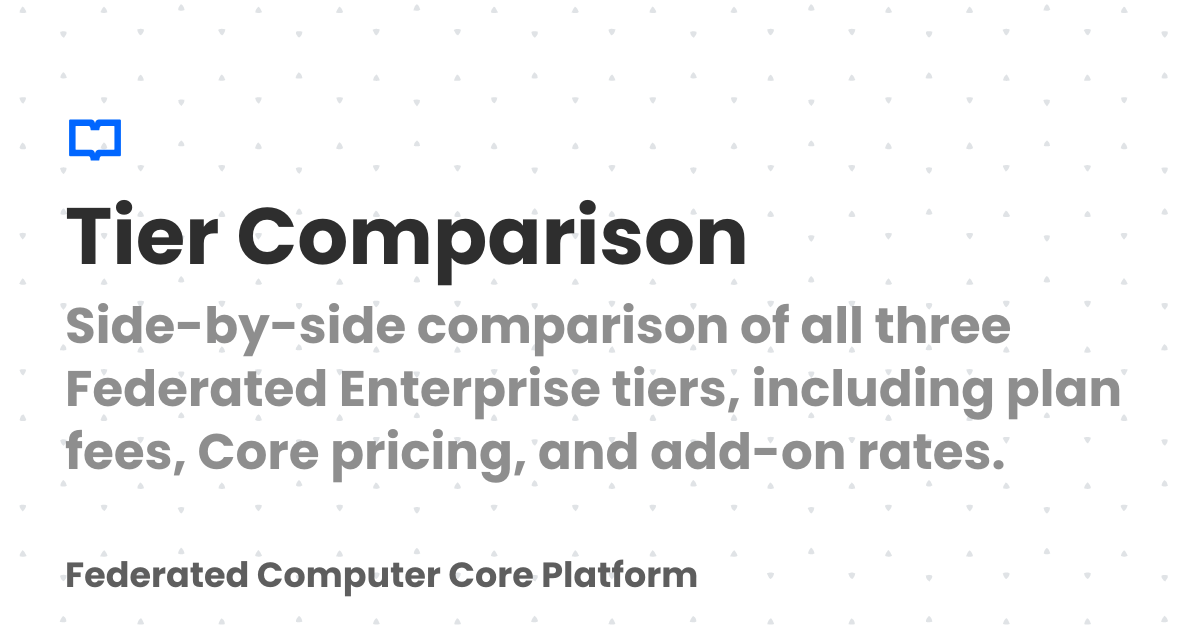Computer Tiers Tier Comparison | Federated Computer Enterprise